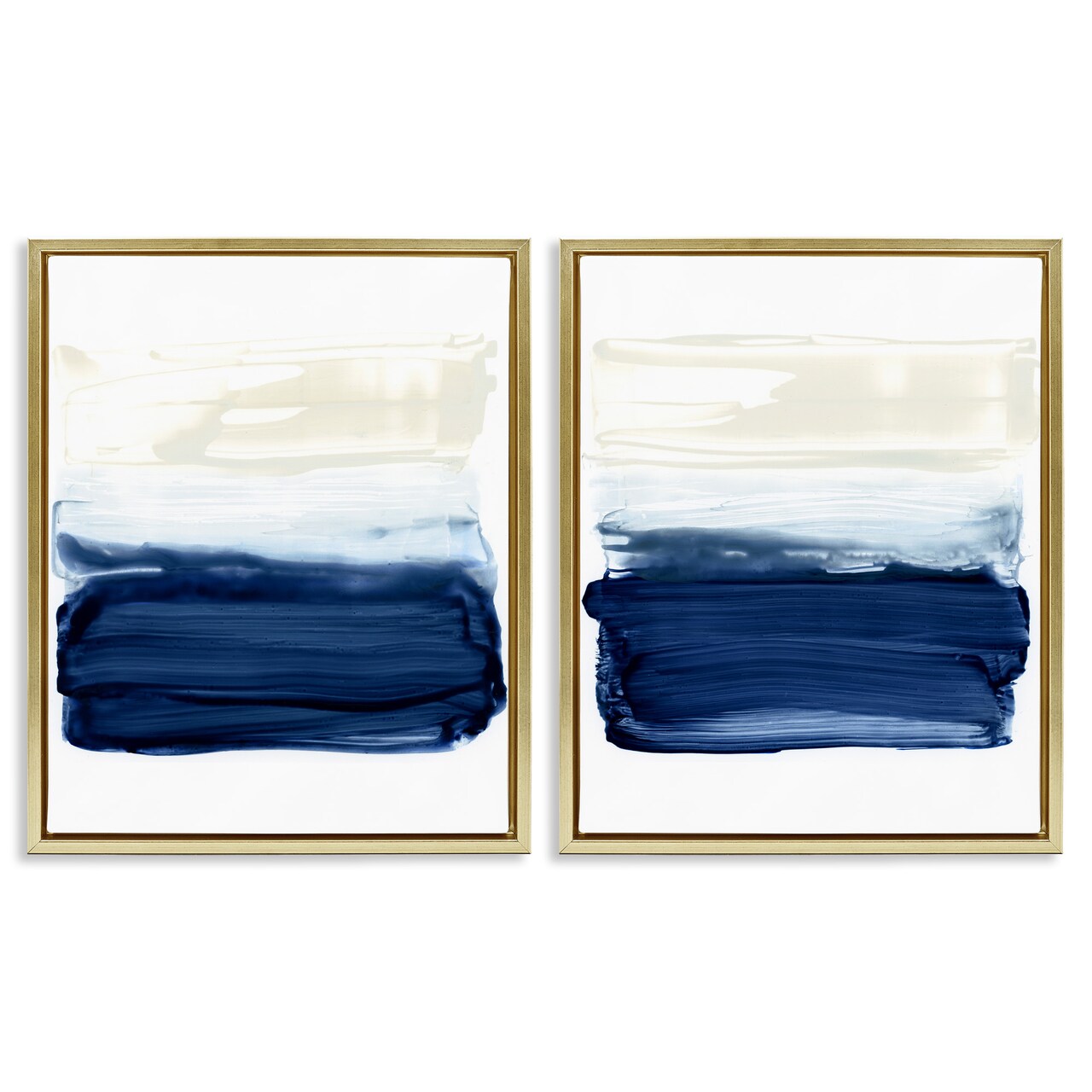 Stupell Industries Coastal Brushstrokes Abstract Beach Framed Floater Canvas Wall Art